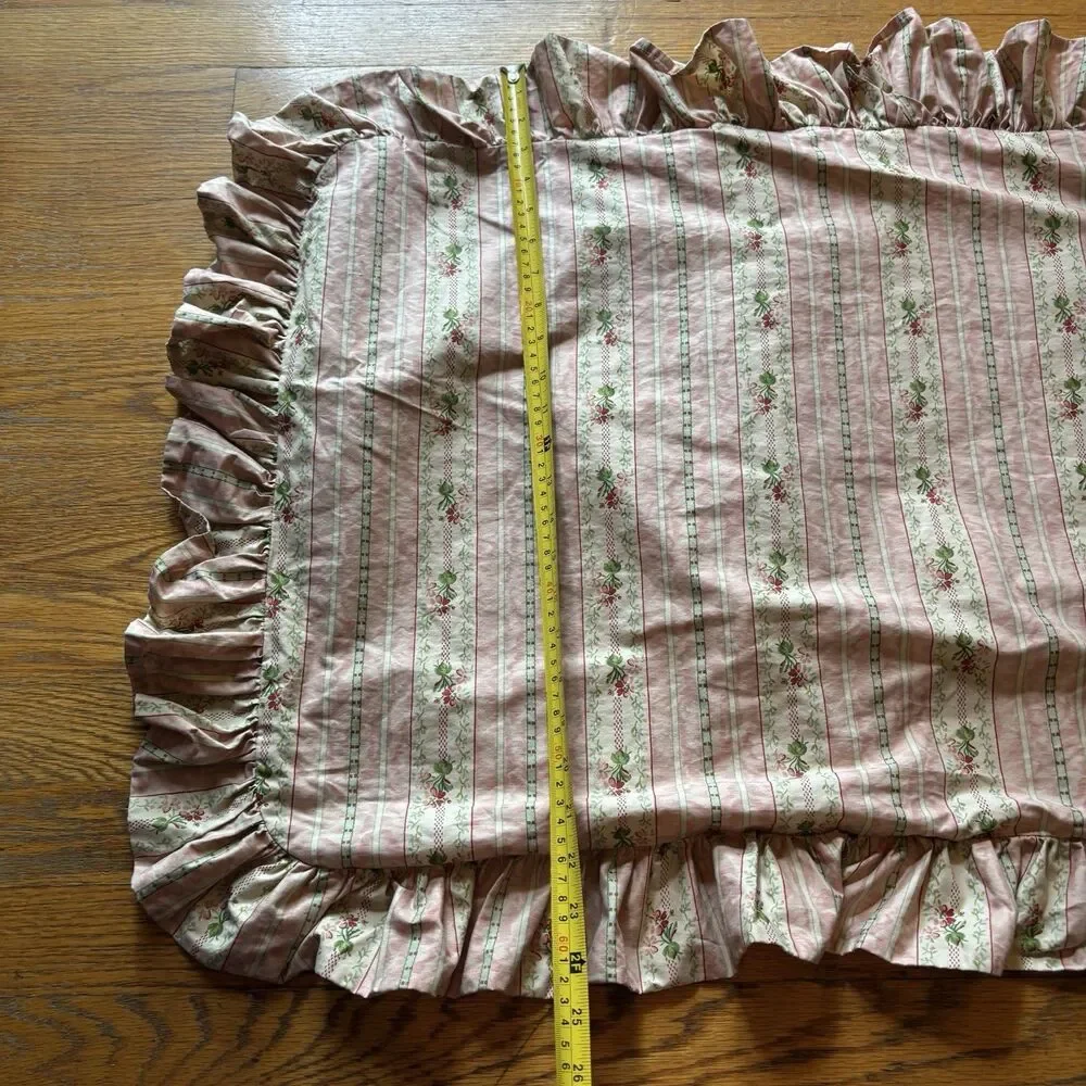 VTG Ralph Lauren LILLIAN Standard Pillow Sham Pink Floral Cotton Chintz Made USA